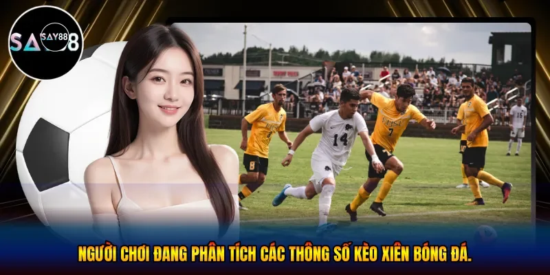 Người chơi đang phân tích các thông số kèo xiên bóng đá