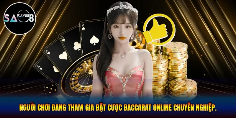 Người chơi đang tham gia đặt cược baccarat online chuyên nghiệp